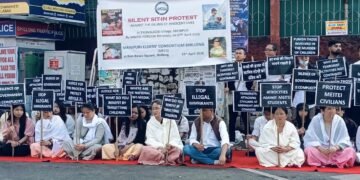 Manipuri elders unite at silent protest in Shillong