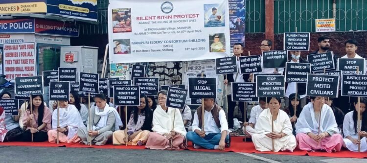 Manipuri elders unite at silent protest in Shillong