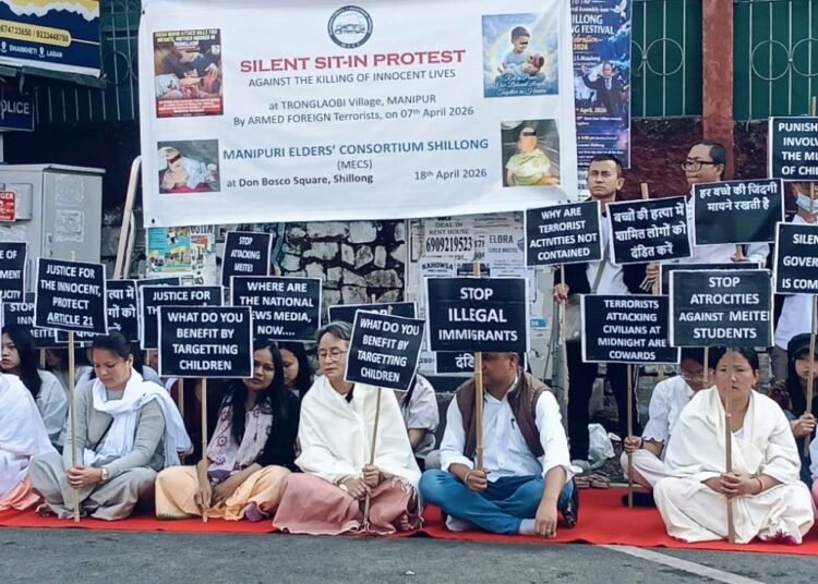 Manipuri elders unite at silent protest in Shillong