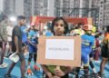 KV Upper Shillong student participating in Speed Skating C’ship