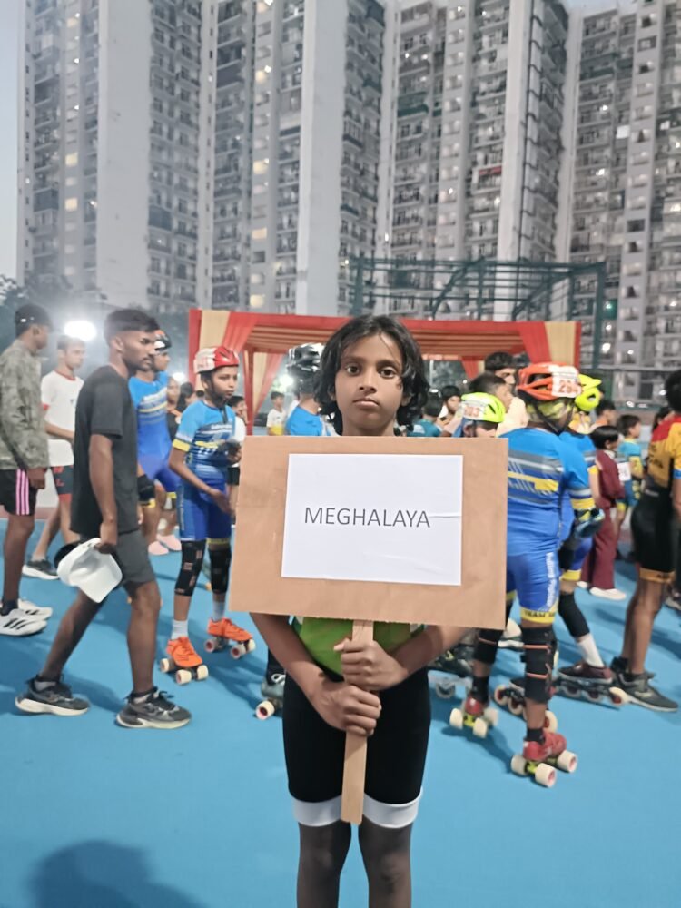 KV Upper Shillong student participating in Speed Skating C’ship
