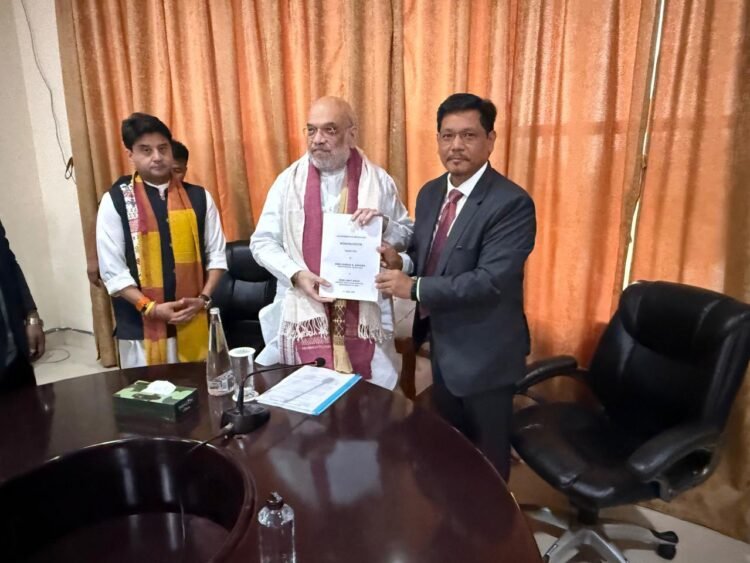 M’laya raises ILP, FCRA, district councils with Amit Shah