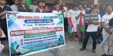 JNC, JSU storms district council, demand scrapping of NOC to Shree Cement