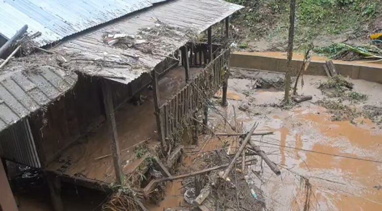 Ri-Bhoi village floods, locals blame weighbridge work for blocking drain