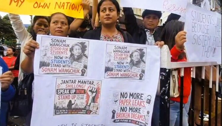 Delhi stir impact felt in Shillong; students protest in support of Wangchuk