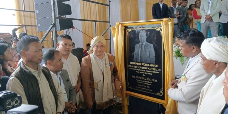 New waterfall in Amlarem named after Dy CM Sniawbhalang