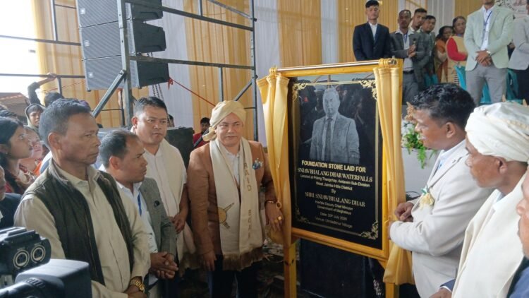 New waterfall in Amlarem named after Dy CM Sniawbhalang