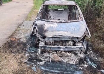 Assam Police vehicle gutted in fire in Langpih