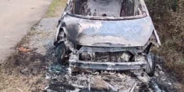 Assam Police vehicle gutted in fire in Langpih