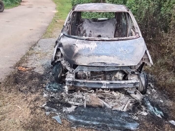 Assam Police vehicle gutted in fire in Langpih