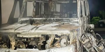Back-to-back attacks on Govt property: Vehicle burnt, petrol bomb thrown