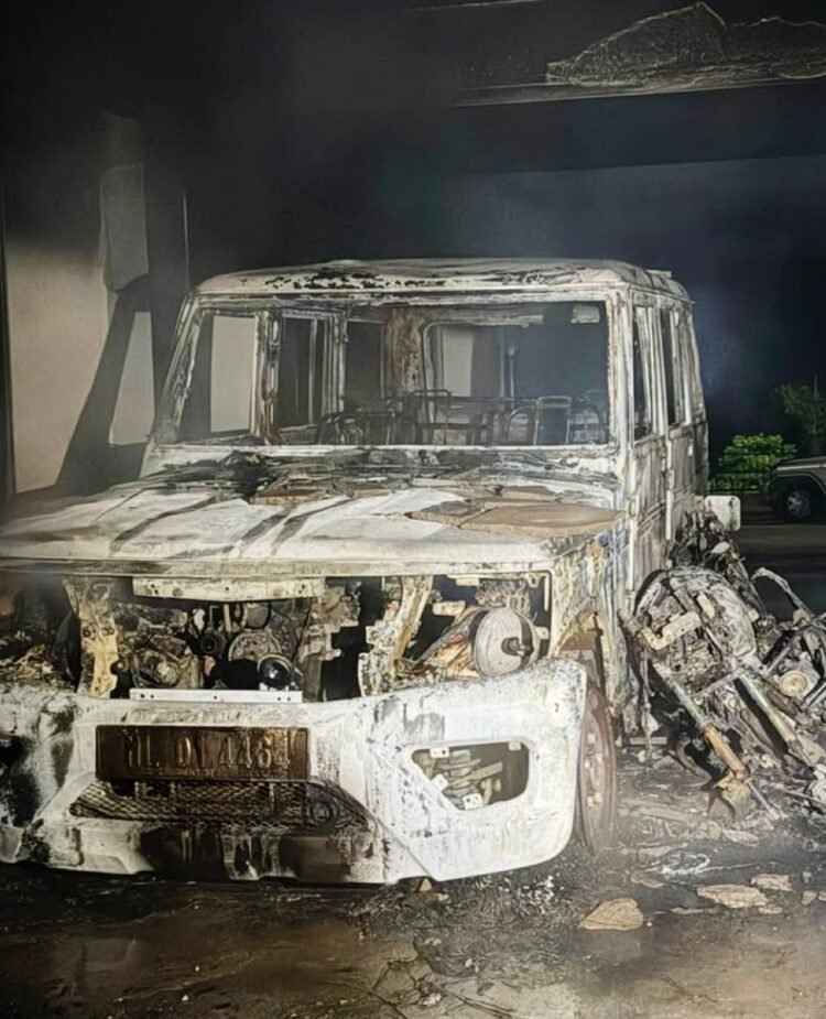 Back-to-back attacks on Govt property: Vehicle burnt, petrol bomb thrown