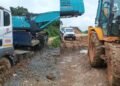 Shree Cement trucks, villagers hit by damaged route
