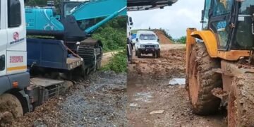 Shree Cement trucks, villagers hit by damaged route