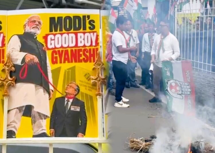 Cong burns CEC effigy in Shillong, demands removal over SIR ‘irregularities’