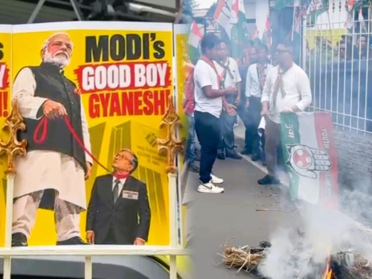 Cong burns CEC effigy in Shillong, demands removal over SIR ‘irregularities’