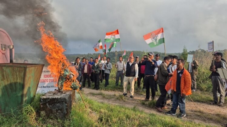 District Congress units stage rallies in Mawkyrwat, Jowai demanding CEC’s arrest over ‘vote theft’