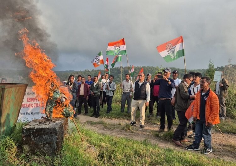 District Congress units stage rallies in Mawkyrwat, Jowai demanding CEC’s arrest over ‘vote theft’
