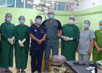15-Kg ovarian tumour removed at Williamnagar Civil Hospital