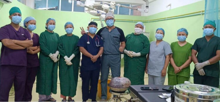 15-Kg ovarian tumour removed at Williamnagar Civil Hospital