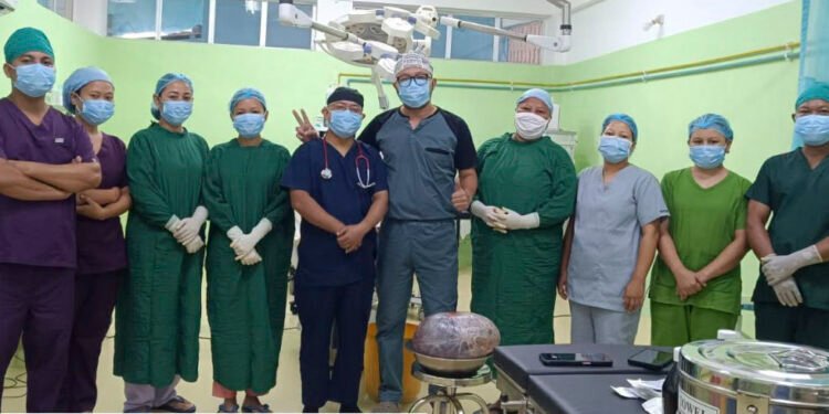 15-Kg ovarian tumour removed at Williamnagar Civil Hospital