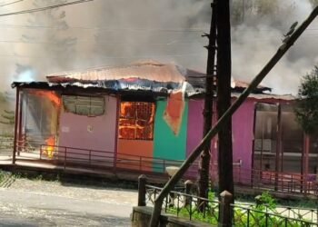 Fire guts sweet shop inside NEHU campus