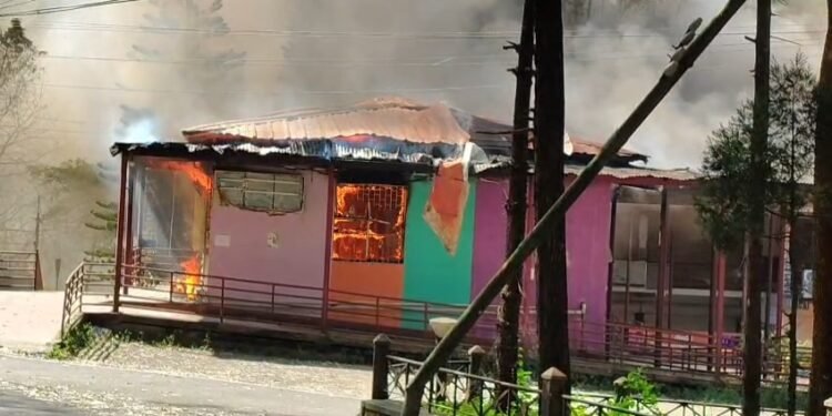 Fire guts sweet shop inside NEHU campus