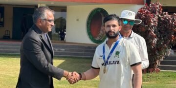 Abhishek claims 5 as Meghalaya draw with Mizoram but with important 1st innings lead